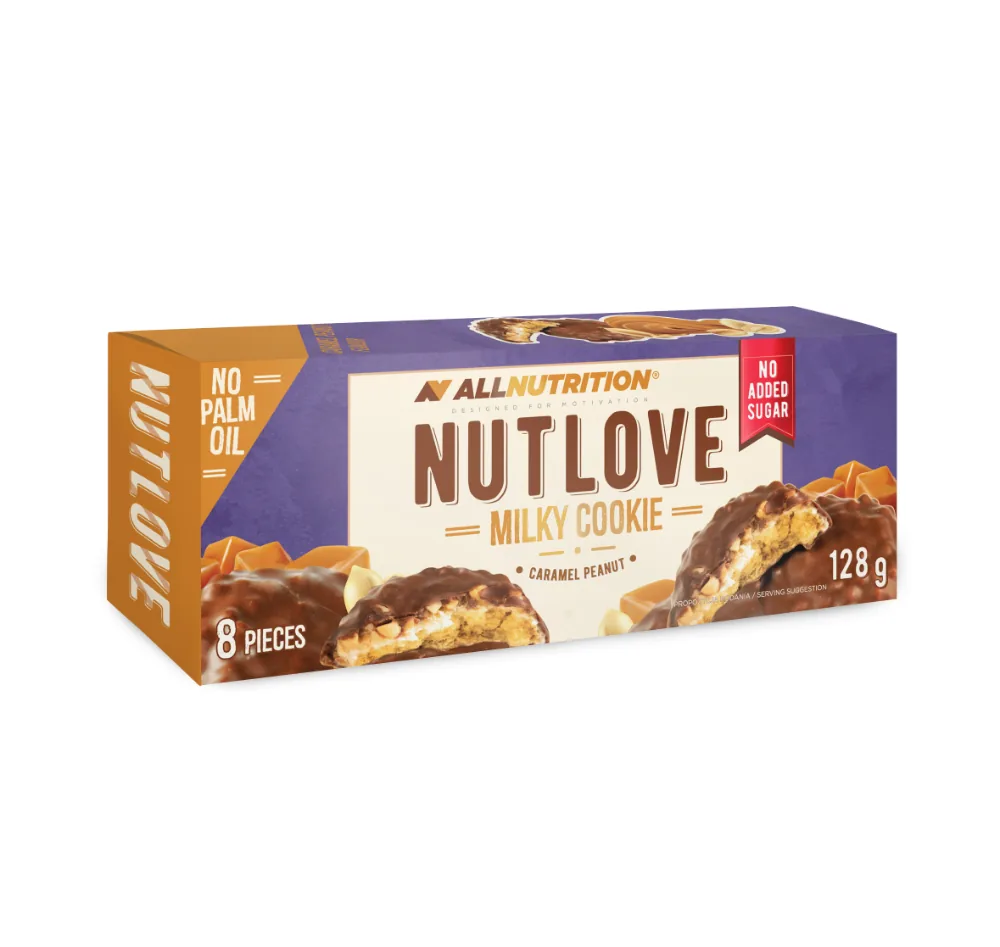 CEPUMI NUTLOVE MILKY, AR KARAMEĻU ZEMESRIEKSTIEM, BEZ CUKURA, 128G