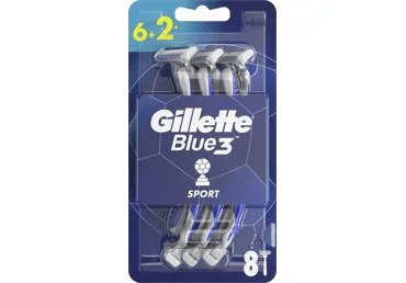 VIENREIZĒJIE SKUVEKĻI GILLETTE BLUE 3 VĪRIEŠIEM 6+2GAB.