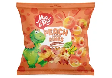 ŽELEJAS KONFEKTES MIO&RIO PEACH LOOPS 300G
