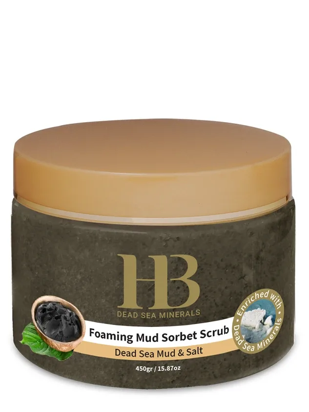 H&B dead sea minerals putojošs dubļu sorbeta skrubis, 450 g