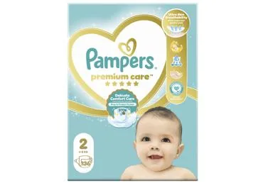AUTIŅBIKSĪTES PAMPERS PREMIUM CARE, MEGA BOX,  S2 4-8G 136 GAB.