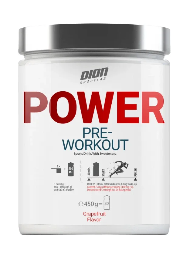 Dion Sportlab Power Pirms treniņa ar greipfrūta garšu, 450 g