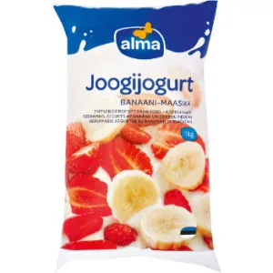JOGURTS DZERAMAIS ALMA BANANU ZEMEŅU 1KG POLIPAKA