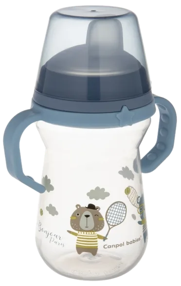Canpol Babies Firstcup Bonjour Paris blue krūzīte ar rokturiem, 250 ml