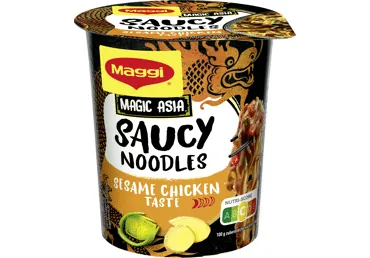 ĀTRI PAGATAVOJAMI MAKARONI MAGGI MAGIC ASIA AR VISTU UN SEZAMU 75G