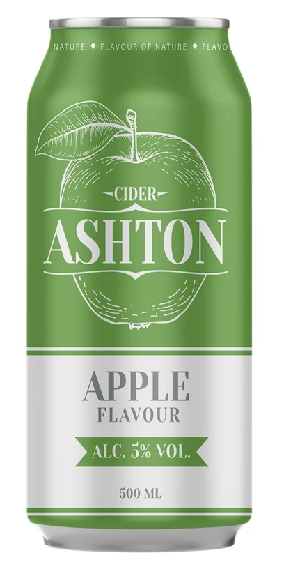 Газированный яблочный сидр Ashton, 5,0%, бутылка, 0,5 л