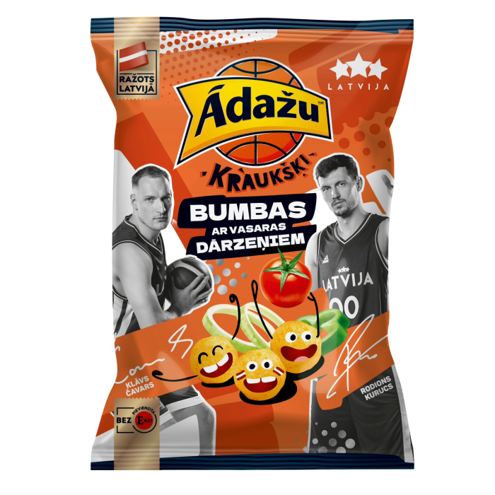 ČIPSI ĀDAŽU BUMBAS AR VASARAS DĀRZEŅU GARŠU 100G