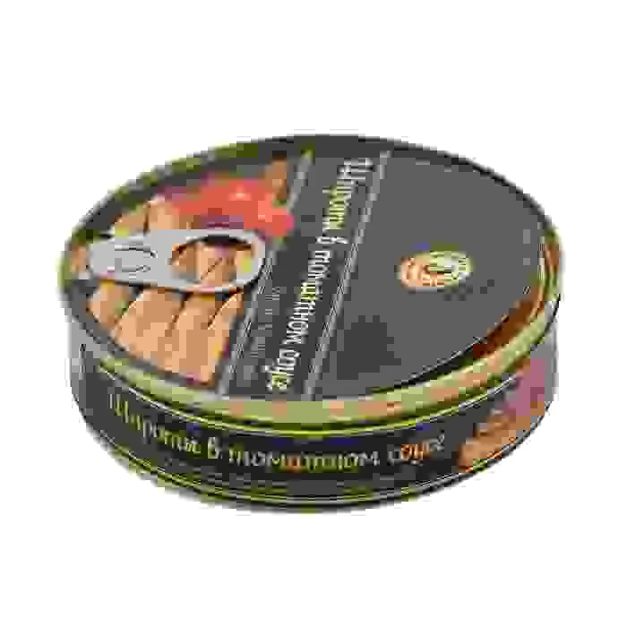 ŠPROTES TOMĀTU MĒRCĒ AR ATSLĒDZIŅU 160G