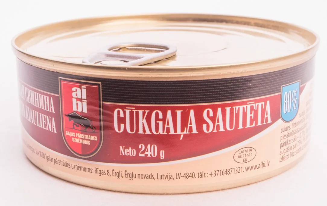CŪKGAĻA SAUTĒTĀ AIBI, 80%, 240G