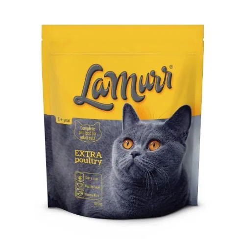 SAUSĀ KAĶU BARĪBA LA MURR EXTRA AR MĀJPUTNU GARŠU, 800G