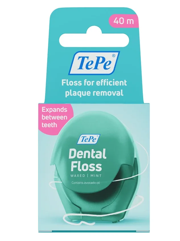 Tepe Dental Floss Vaskots zobu diegs ar piparmētru garšu, 40 m