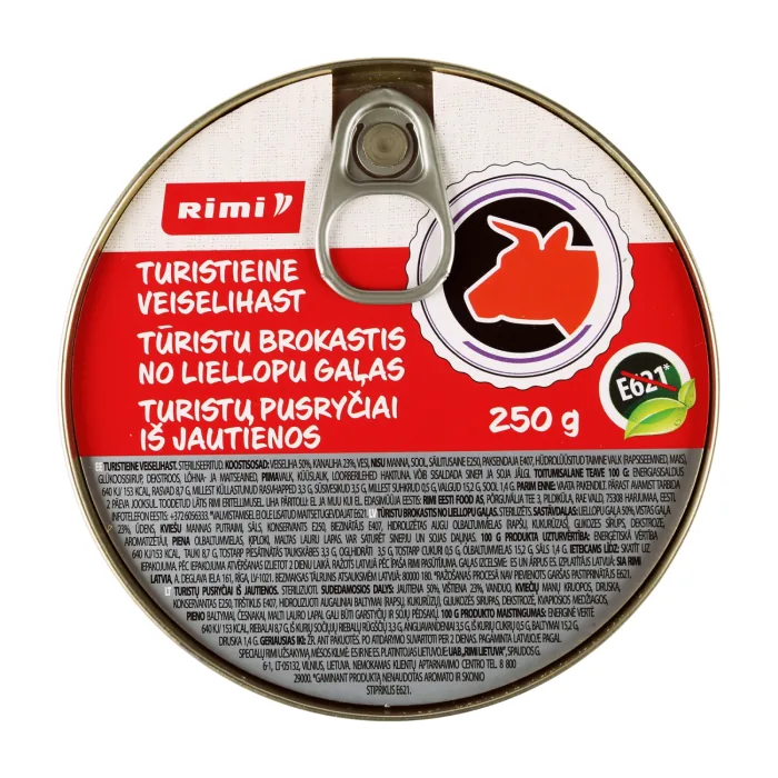 TŪRISTU BROKASTIS RIMI NO LIELLOPU GAĻAS, STERILIZĒTI KONSERVI 250G