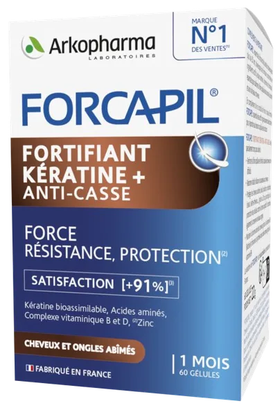 Forcapil Fortifiant Keratine+ kapsulas, 60 gab.