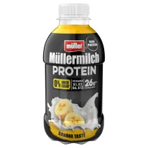 PIENA DZĒRIENS MULLERMILCH PROTEIN ZERO AR BANĀNU GARŠU, AR SALDINĀTĀJIEM 400G