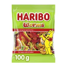 ŽELEJKONFEKTES HARIBO WORMS AR AUGĻU GARŠU 100G
