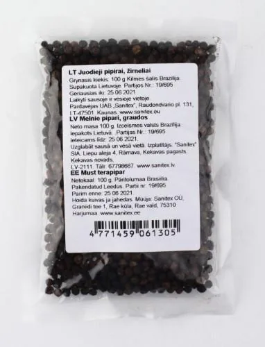 MELNIE PIPARI, GRAUDU, 100G