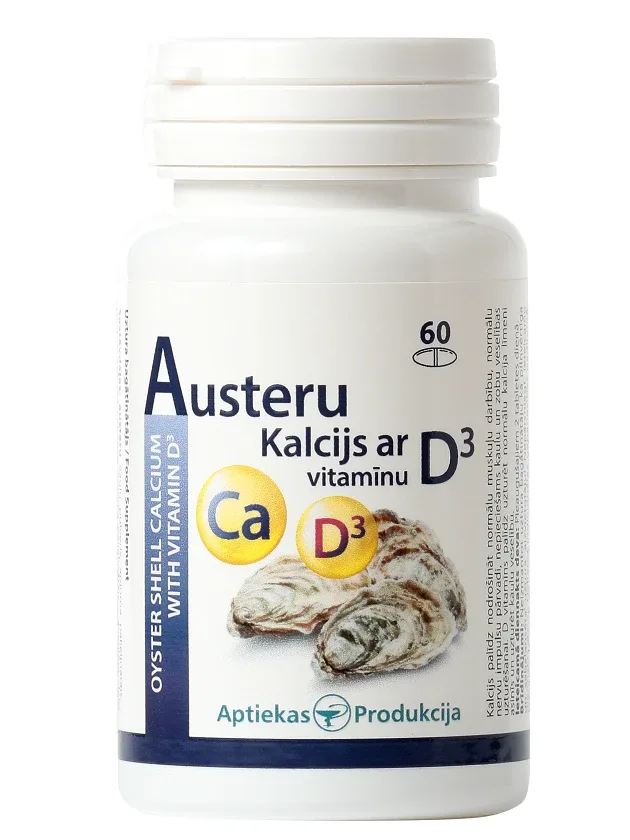 Austeru kalcijs ar D3 vitamīnu, 60 tabletes