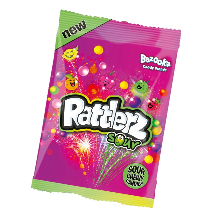 KOŠĻĀJAMĀS KONFEKTES BAZOOKA RATTLERZ SOUR 120G