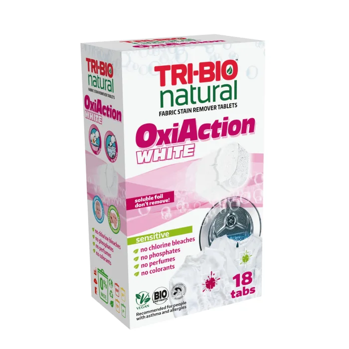 MAZGĀŠANAS LĪDZEKLIS TABLETES TRI-BIO OXI-ACTION WHITE 18GAB.