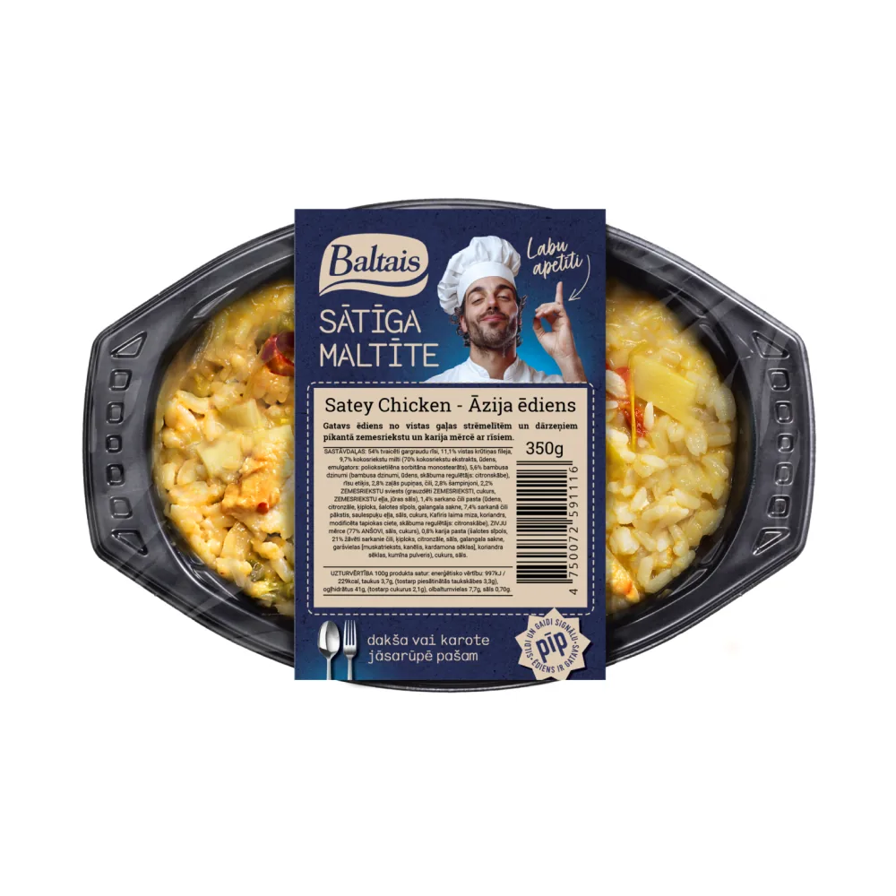 BALTAIS ĀZIJAS ĒDIENS - SATEY CHICKEN, 350G
