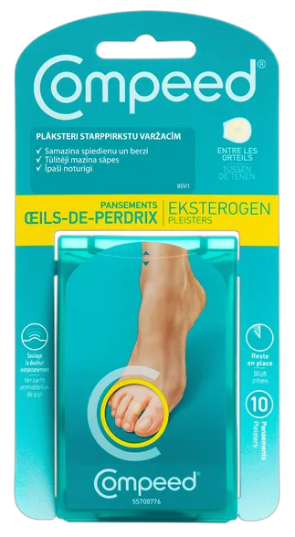 Compeed starppirkstu plāksteri varžacīm, 10 gab.