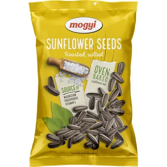 SAULESPUĶU SĒKLAS MOGYI STRĪPAINAS GRAUZDĒTAS AR SĀLI 150G