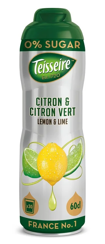 SĪRUPS DZĒRIENIEM TEISSEIRE CITRONA LAIMA BEZ CUKURA, BUNDŽĀ, 0.6L