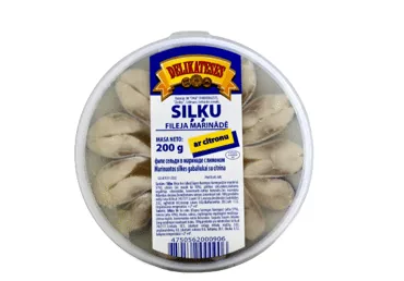 SIĻĶU FILEJAS GABALIŅI MARINĀDĒ AR CITRONU DELIKATESES 200G