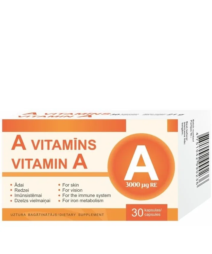 A vitamīns kapsulas, 30 gb.