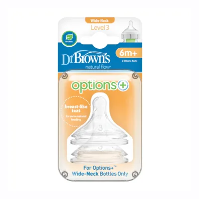 Dr.Brown's Iii līmeņa options+ knupīši pudelītēm ar platu kakliņu, no 6 līdz 9 mēn.