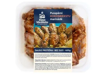 CĀĻA SPĀRNIŅI KOKOSRIEKSTU MARINĀDĒ RĪGAS MIESNIEKS 400G