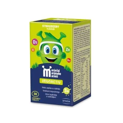 Marsieši Imunactiv (zemeņu garša) košļājamas tabletes N30