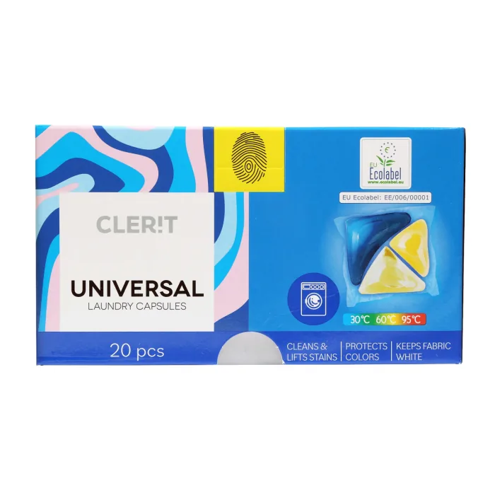 VEĻAS MAZGĀŠANAS KAPSULAS CLERIT UNIVERSAL 20GAB.