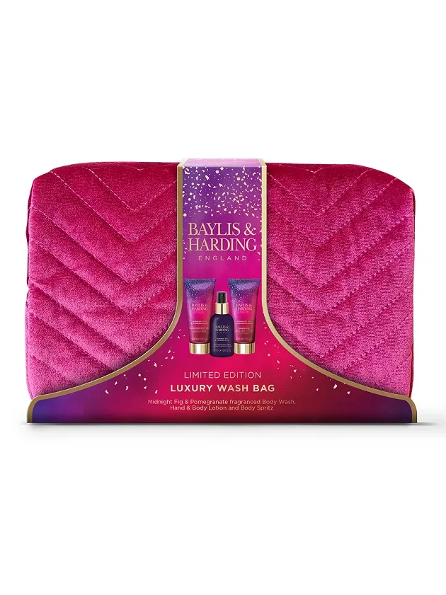 Baylis & Harding Midnight Fig & Pomegranate deluxe wash bag dāvanu komplekts