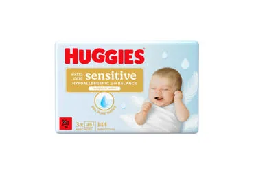 MITRĀS SALVETES HUGGIES EXTRA CARE SENSITIVE 3X48GB.