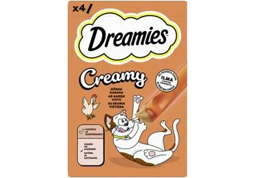KAĶU GARDUMS AR VISTU DREAMIES 4X10G
