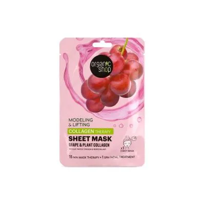 Маска с коллагеном Organic Shop Grape & Plant, 1 шт.