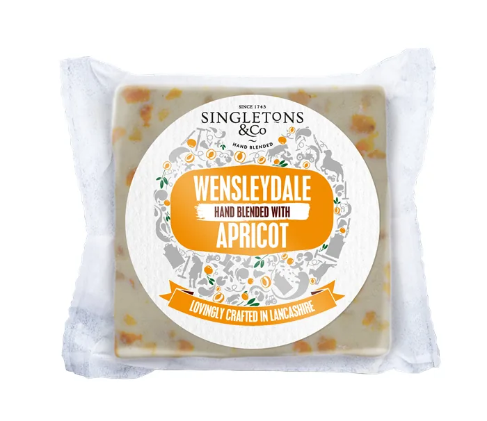 SIERS WENSLEYDALE SINGLETONS AR APRIKOZĒM, 200G