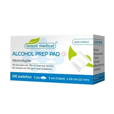 Avanti Medical Spirta salvetes 3 x 2,8 cm (+-2 mm) N100