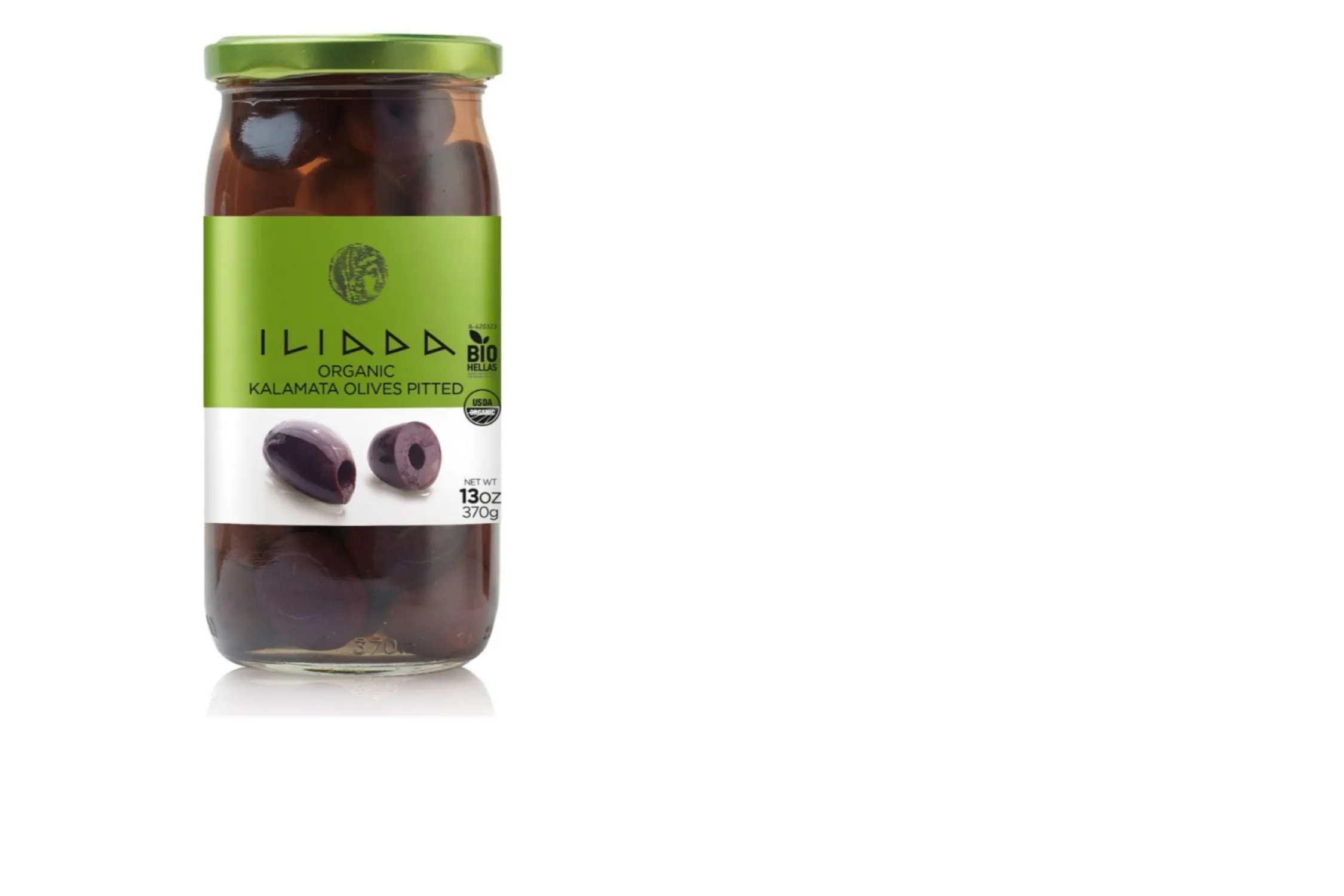 OLĪVAS KALAMATA BEZ KAULIŅIEM ILIADA BIO, 370G/190G