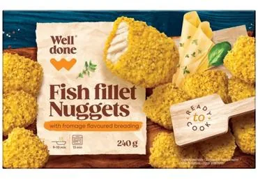 SALDĒTI ZIVJU FILEJAS NAGETI AR SIERU WELL DONE 240G