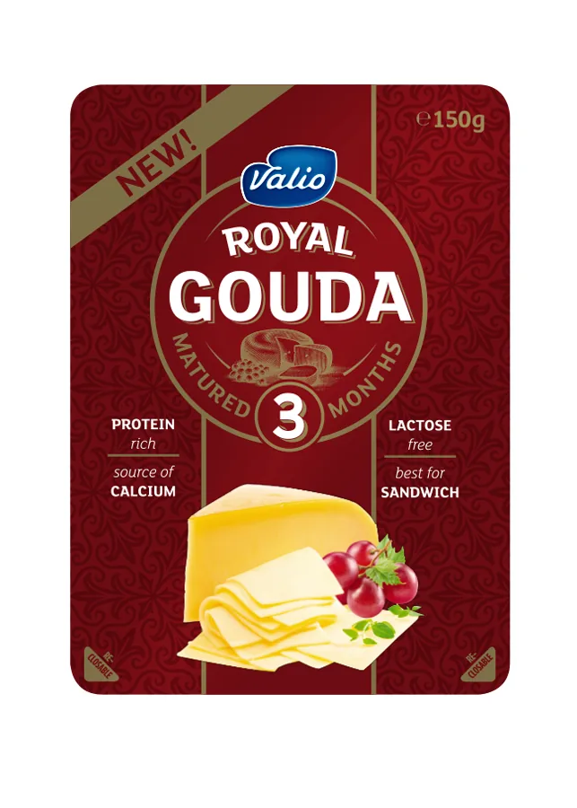 SIERS VALIO ROYAL GOUDA, 3 MĒN., ŠĶĒLĒS, 150G