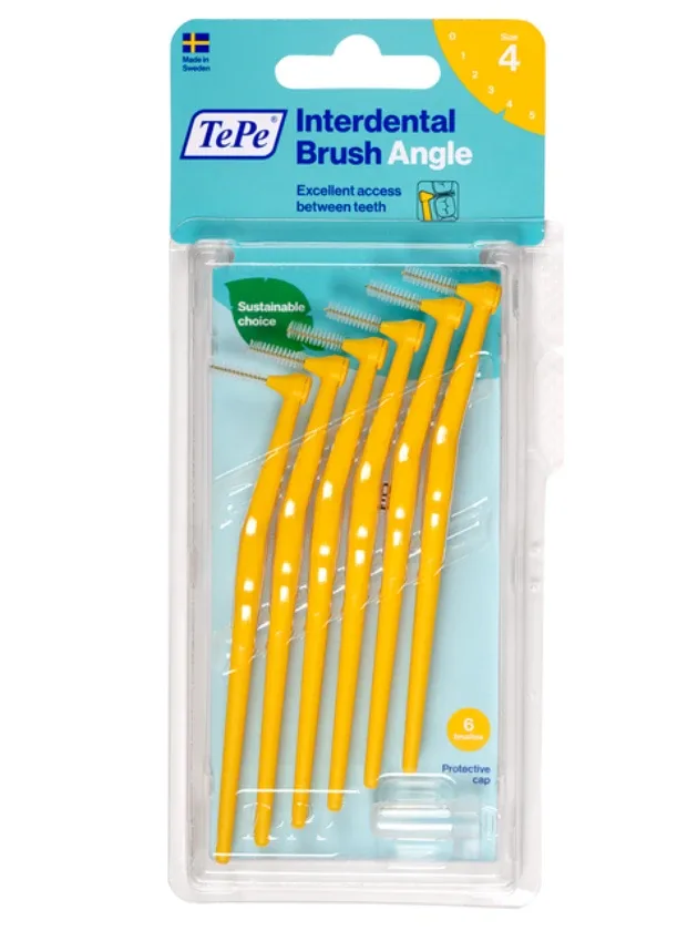 Tepe Interdental Brush Angle starpzobu birstītes 0,7 mm, dzeltena, 6 gab.