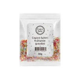 DEKORI CUKURA KRĀSAINIE GRAUDIŅI 30G CAKE&BAKE