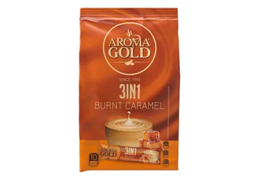ŠĶĪSTOŠĀS KAFIJAS DZĒRIENS AROMA GOLD KARAMELE 3IN1 10X17G