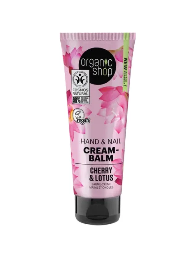 Organic Shop roku un nagu krēms-balzams ar ķiršiem un lotosu, 75 ml