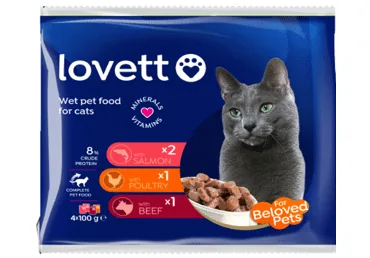 KONSERVĒTA KAĶU BARĪBA LOVETT MIX 4X100G