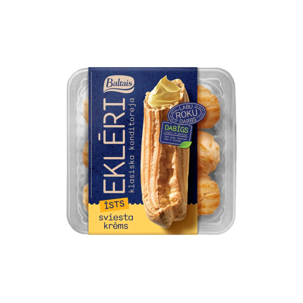 BALTAIS EKLĒRI AR SVIESTA KRĒMU, 135G