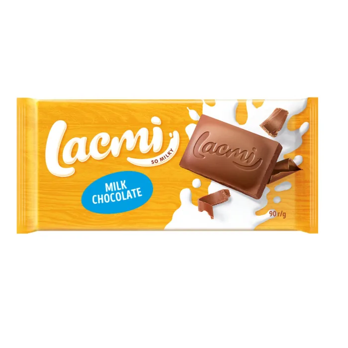 PIENA ŠOKOLĀDE ROSHEN LACMI AR PIENA PILDĪJUMU UN VAFELĒM 90G