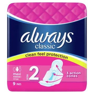 HIGIĒNISKĀS PAKETES ALWAYS CLASSIC SUPER, S2, 9 GAB.
